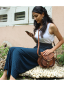  Womens Shoulder Satchel Bag Genuine Leather Evening Crossbody Brown Ladies Purse